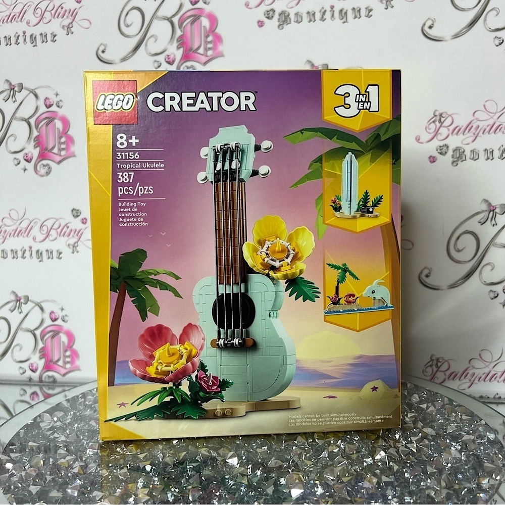 LEGO Creator 3-in-1 Tropical Ukulele Set dolphin surfboard flower build your own